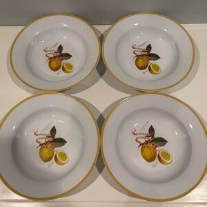 Williams Sonoma, Lemon Botanical, 10” Individual Pasta Bowls (4)